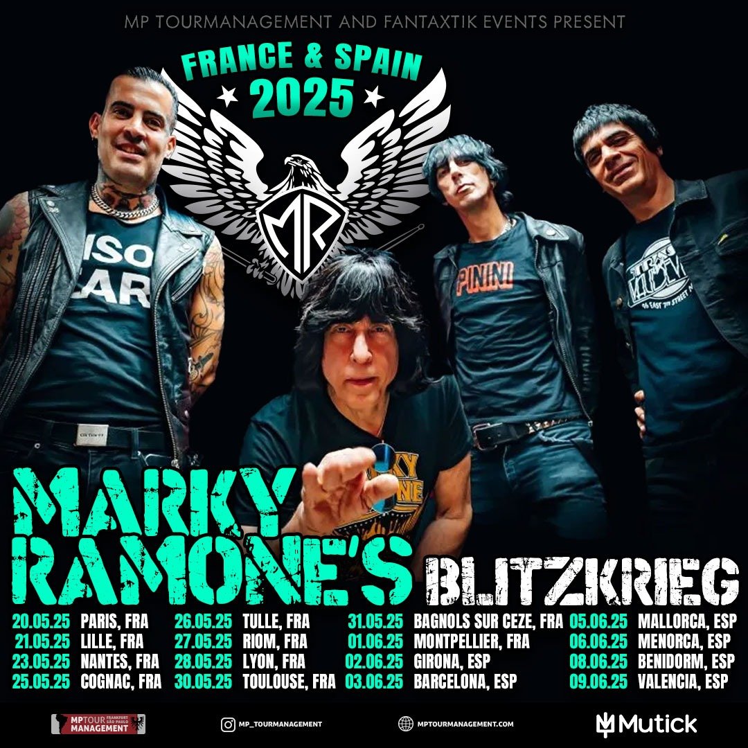 Marky Ramone’s Blitzkrieg regresa a España en junio de 2025