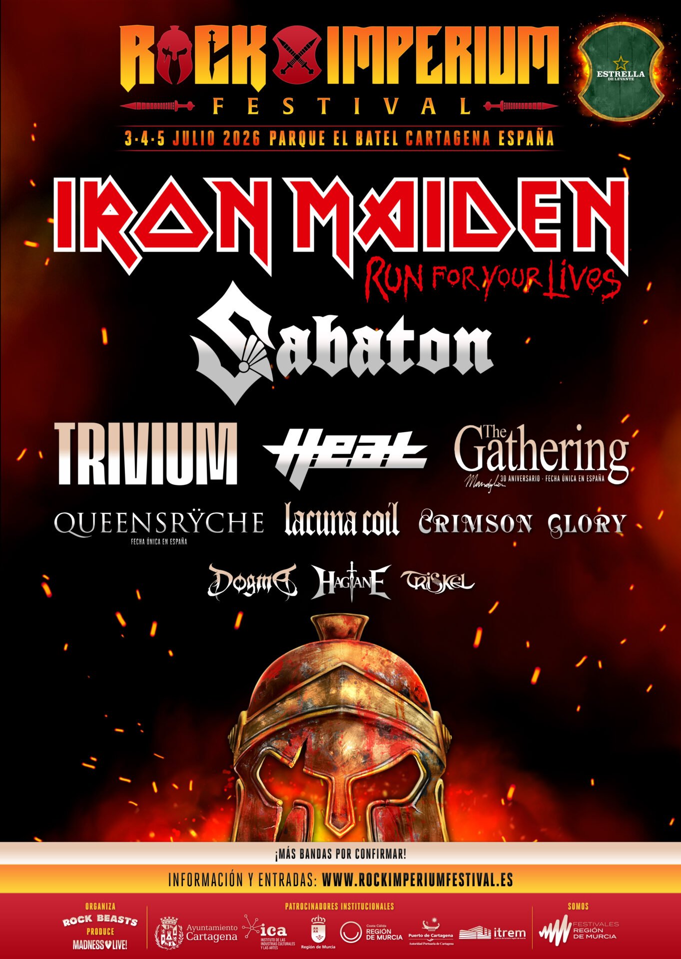 ¡Iron Maiden y Sabaton encabezan las primeras confirmaciones del Rok Imperium 2026!