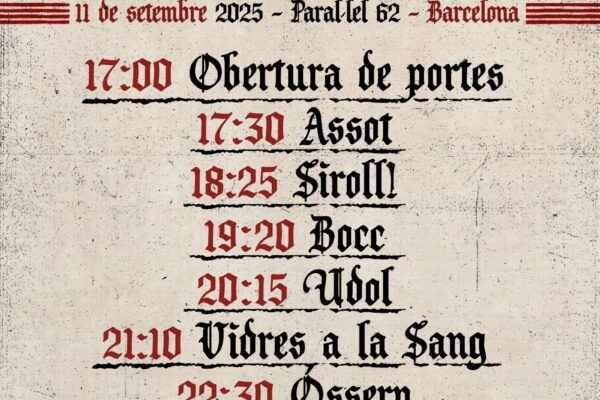 Horarios disponibles del festival Catalunya Triomfant este 11S