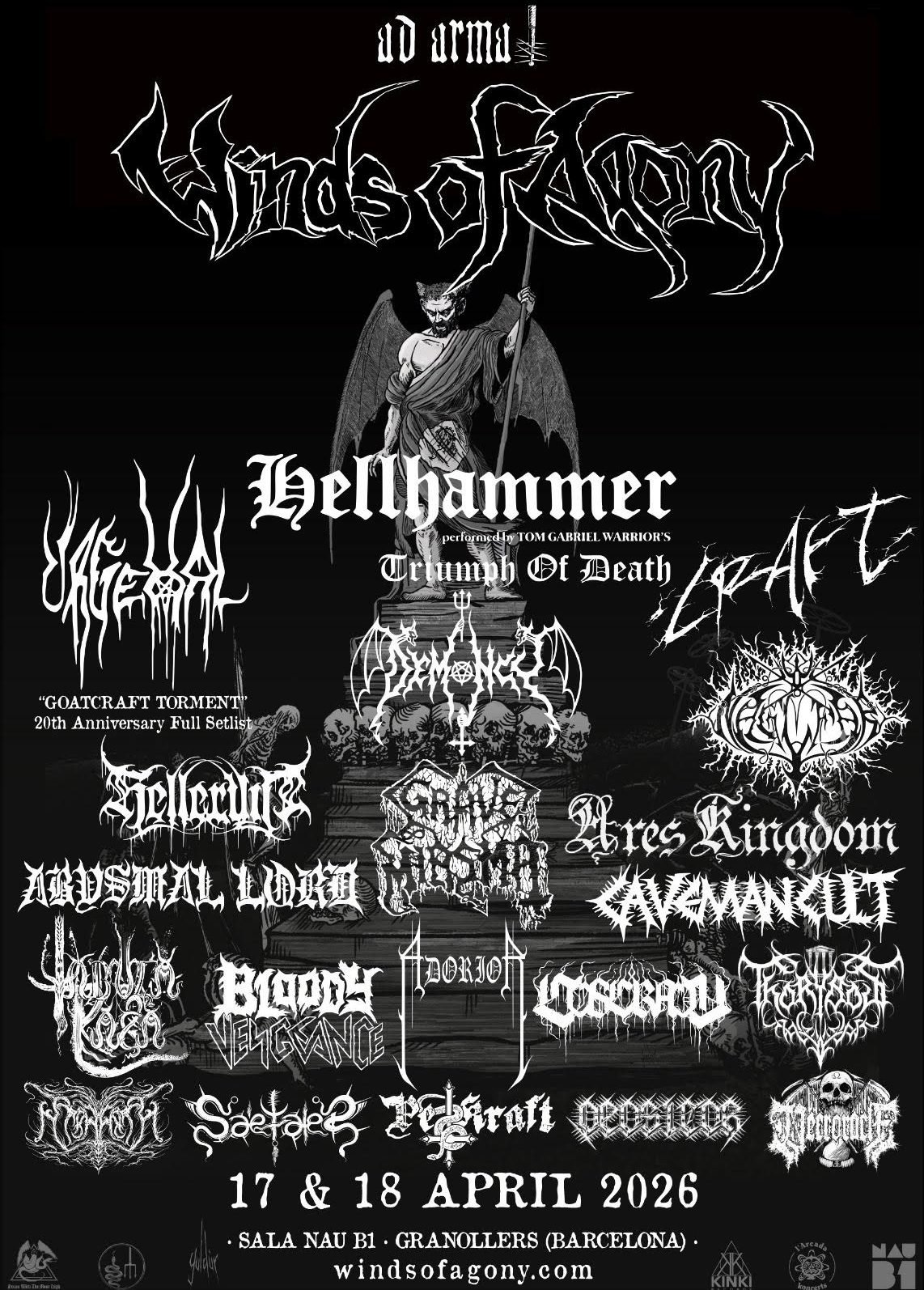 Tom G. Warrior revivirá Hellhammer en el Winds Of Agony 2026 (Granollers)