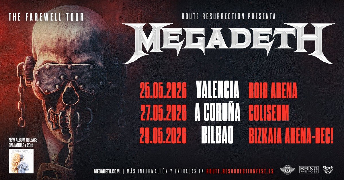 Megadeth anuncia su gira de despedida en España con tres fechas