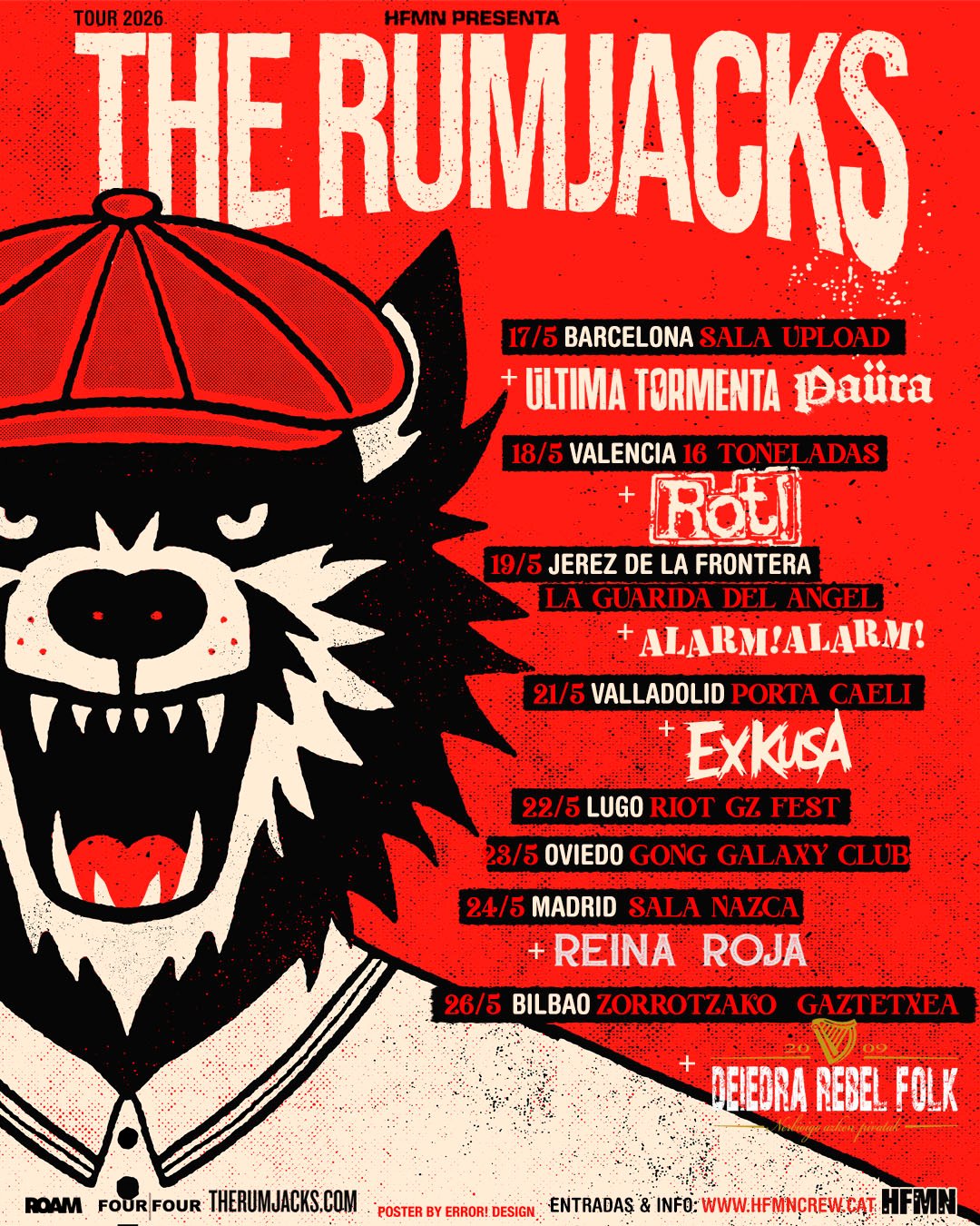 The Rumjacks desvelan el cartel completo de su tour en España