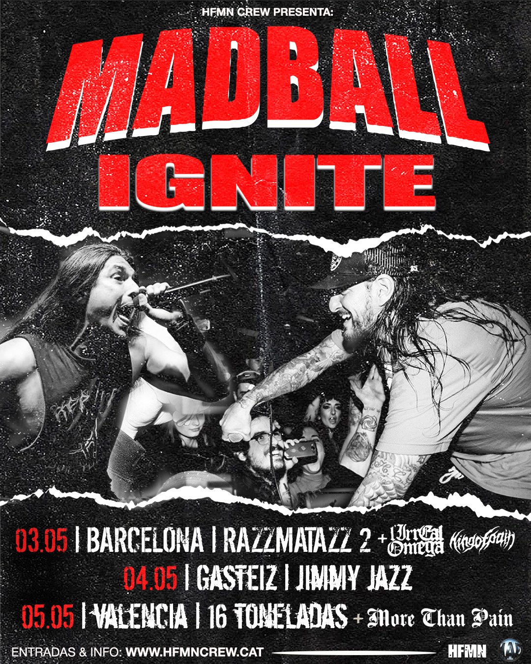 Madball anuncian gira por España con Ignite en mayo de 2026