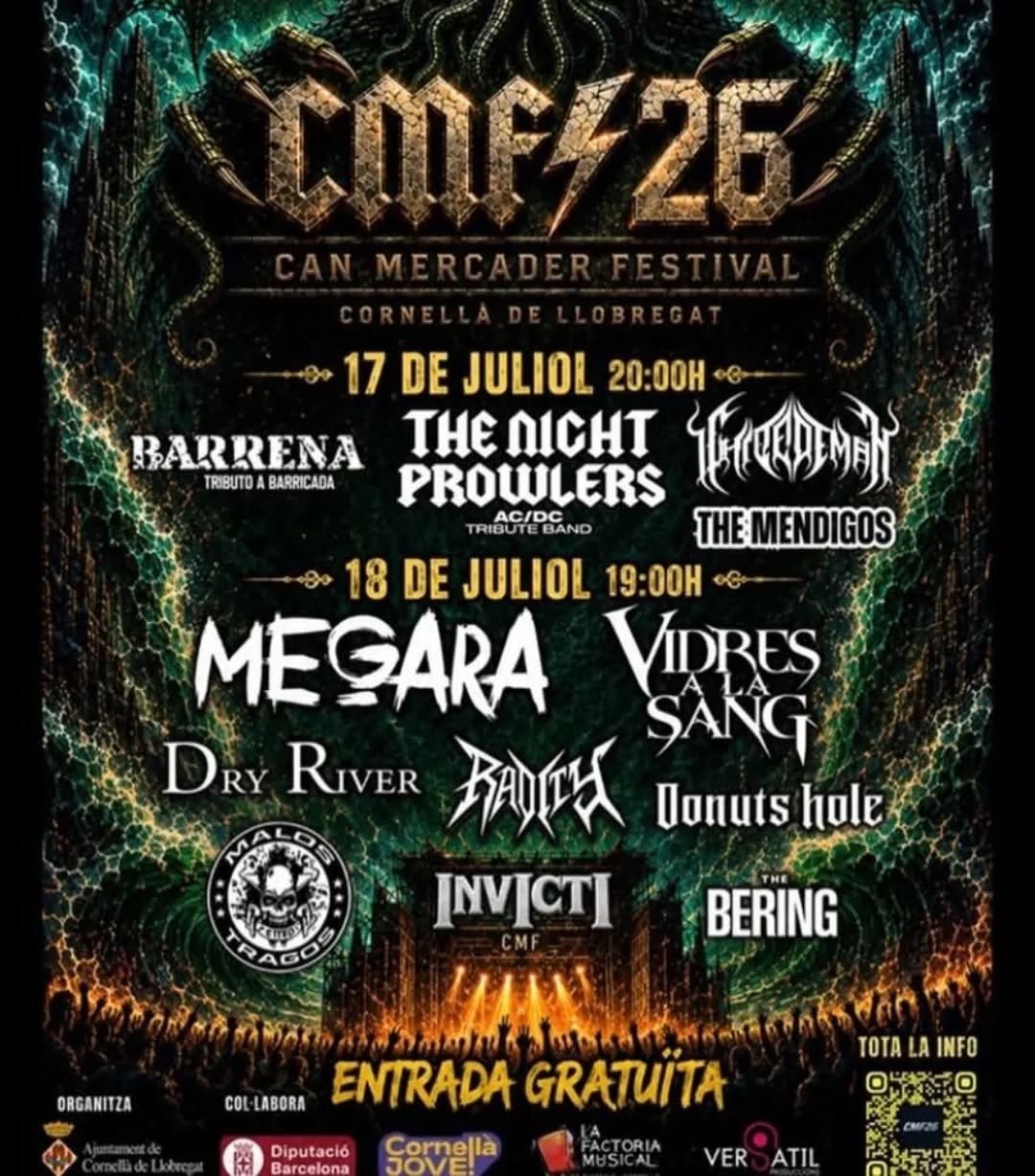 Can Mercader Festival 2026: dos jornadas gratuitas de rock y metal en Cornellà de Llobregat