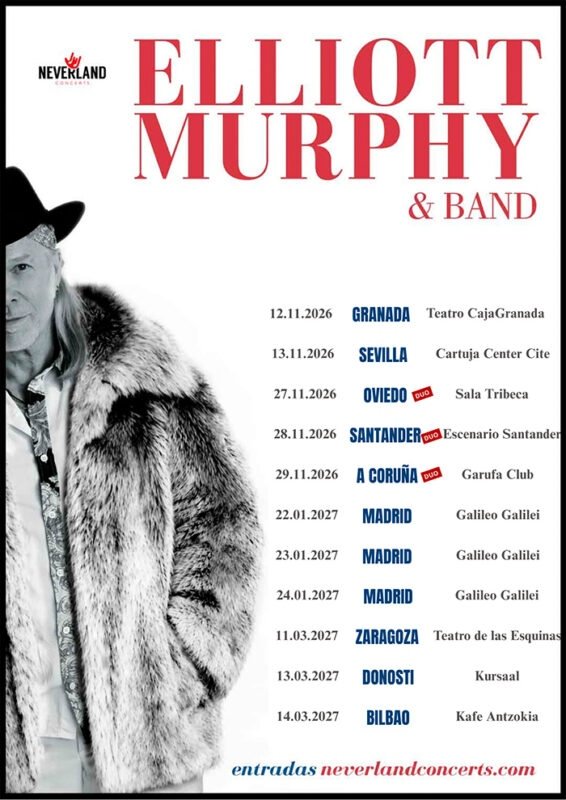 Elliott Murphy & Band anuncian gira por España con once conciertos entre 2026 y 2027